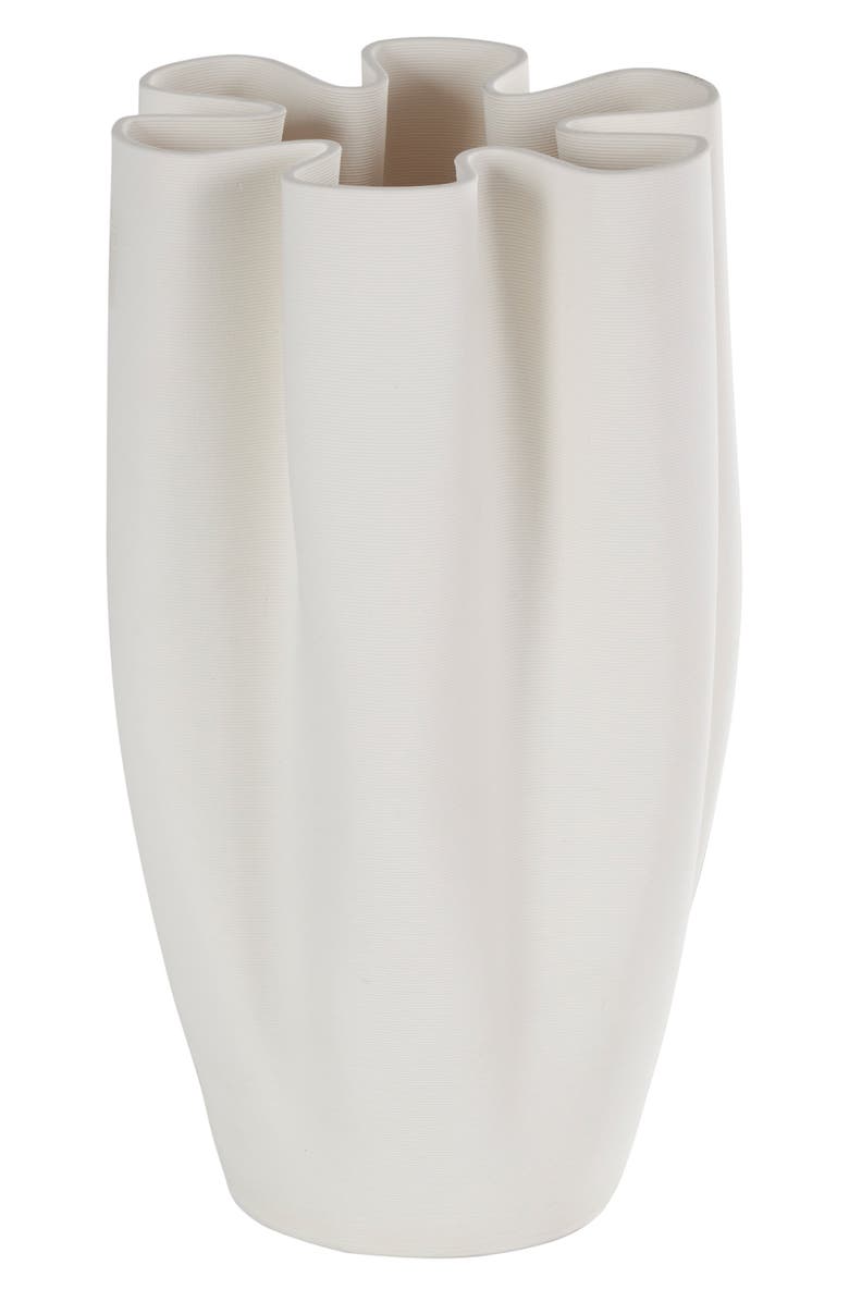VIVIAN LUNE HOME White Ceramic Vase, Main, color, White