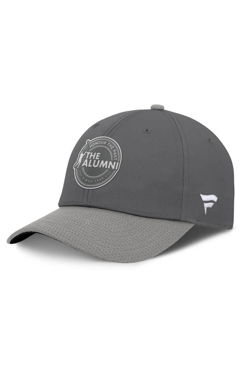 FANATICS Men's Fanatics Charcoal/Gray NHL Alumni Association Adjustable Hat, Main, color, 