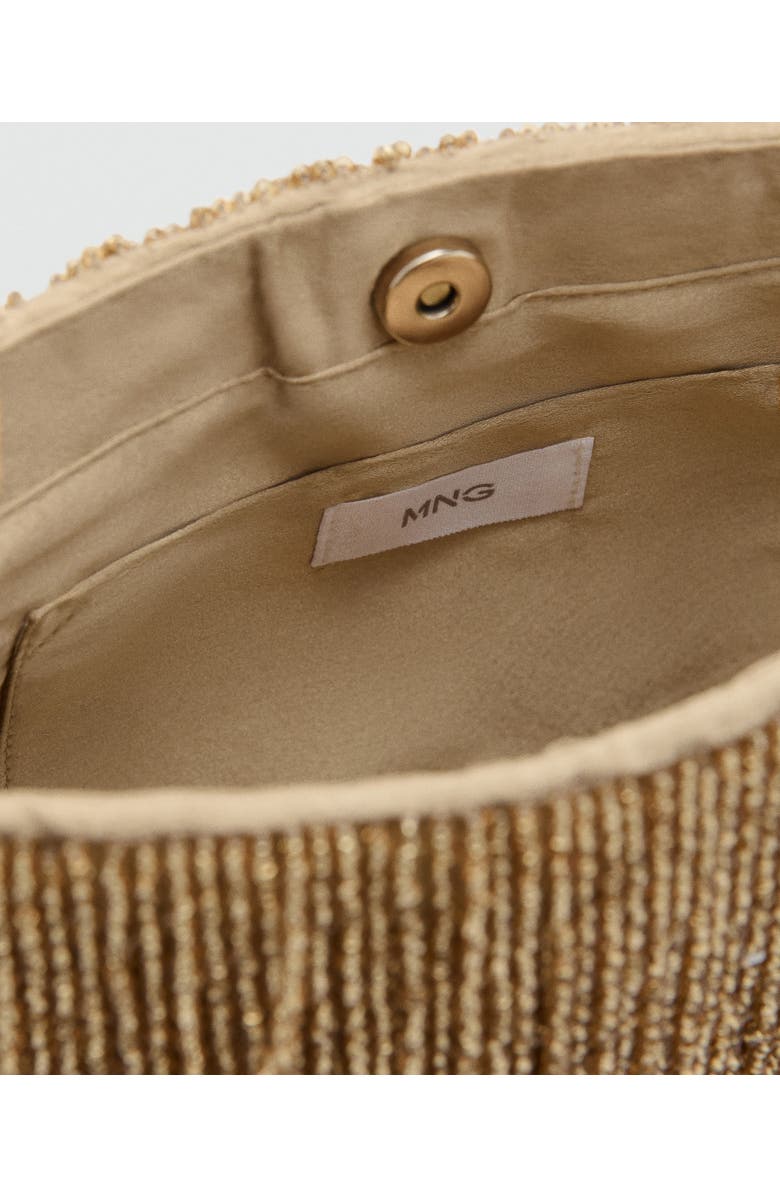 MANGO TEEN Beaded Clutch, Alternate, color, Gold