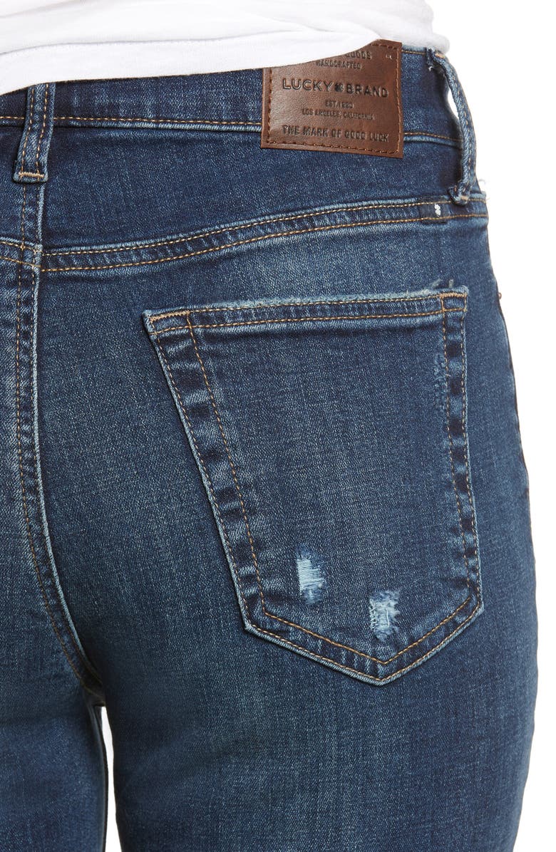 Lucky Brand Bridgette High Waist Skinny Jeans, Alternate, color, Lonestar Destruct