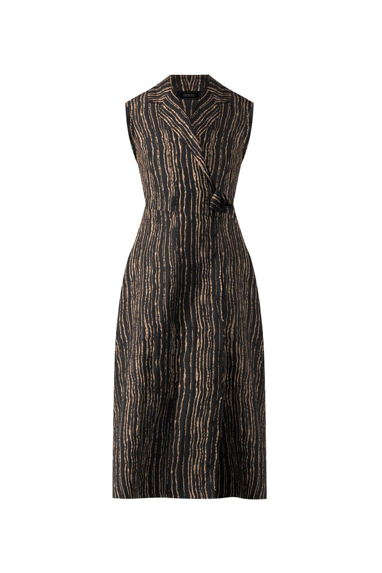 Sleeveless Long Wrap Dress, Alternate, color, Black