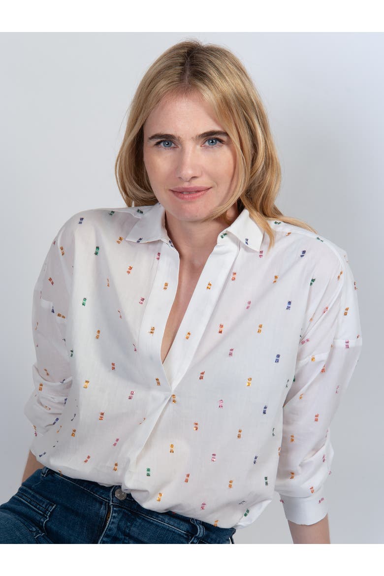 Spot Relaxed Blouse, Main, color, Ivory