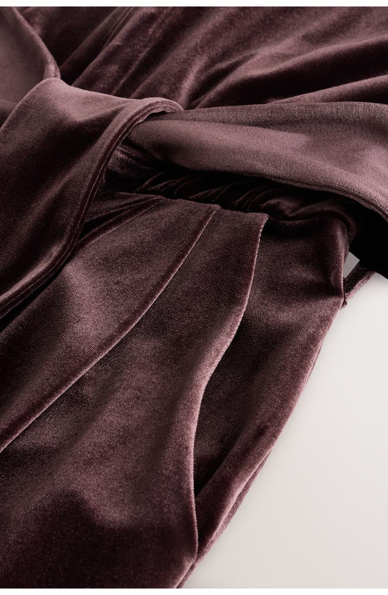 NEXT Long Sleeve Velvet Jumpsuit, Alternate, color, Brown