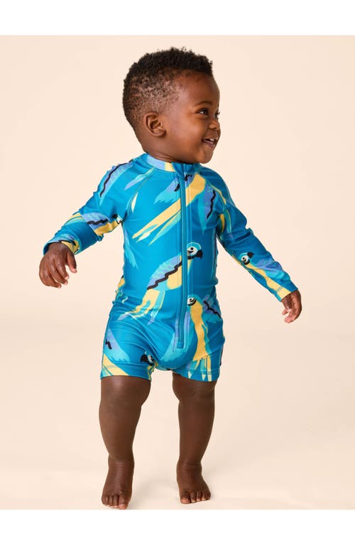 Tea Collection Rash Guard Baby Swimsuit In Tiled Turtles