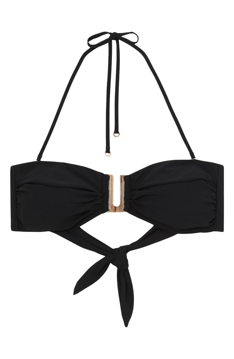 Reiss Carina Bandeau Bikini Top, Alternate, color, Black