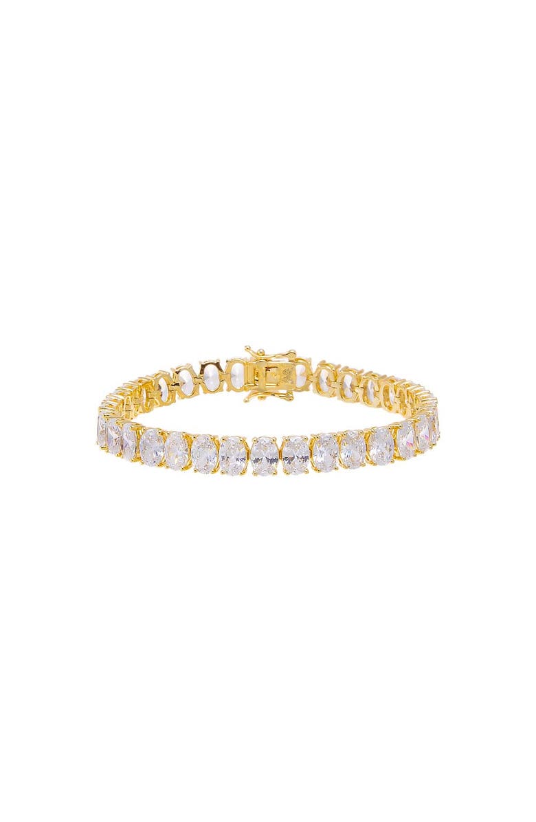 BY ADINA EDEN Classic Oval CZ Tennis Bracelet, Main, color, Gold