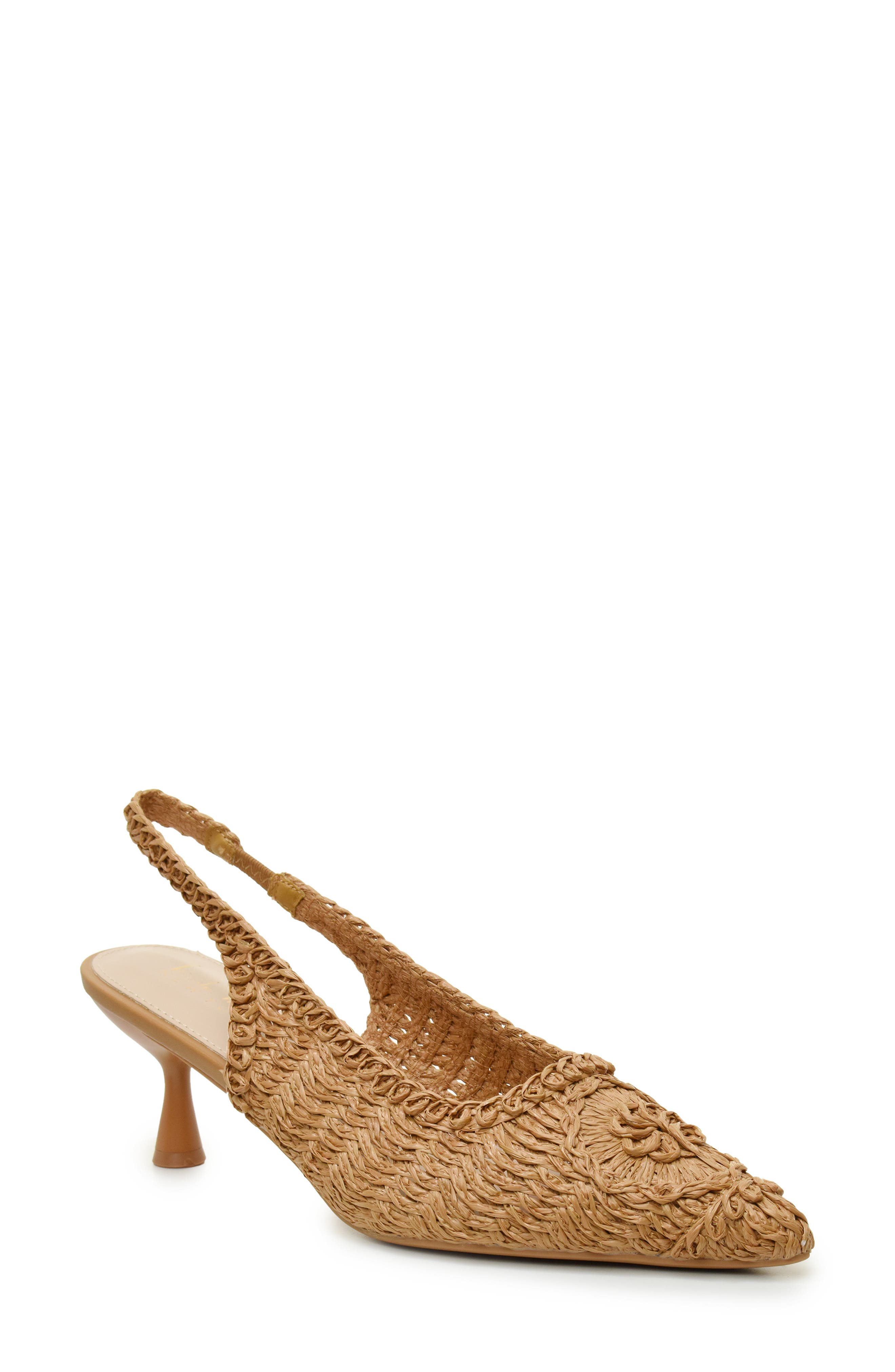 Nicole Miller Woven Raffia Slingback Pump, Main, color, 