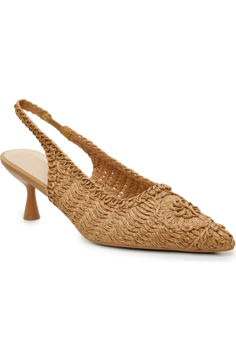 Nicole Miller Woven Raffia Slingback Pump, Main, color,