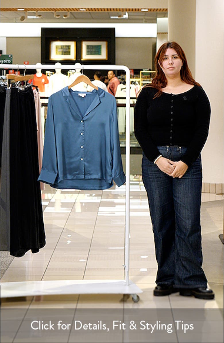 Pearly Silk Chemise Button-Up Pajama Shirt, sales video thumbnail