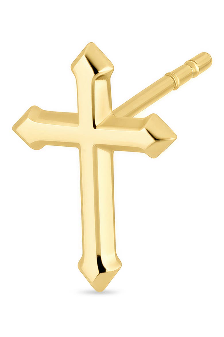 14K Gold Cross Stud Earrings, Alternate, color, 14K YELLOW GOLD