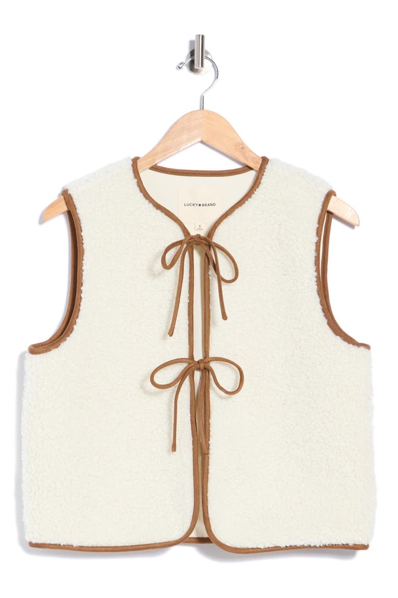 Faux Shearling Vest, Alternate, color, CANNOLI CREAM