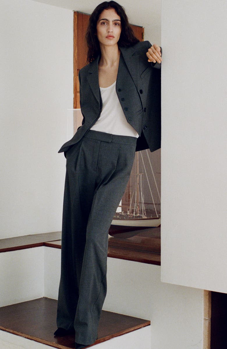 MANGO Straight Leg Suit Pants, Alternate, color, Grey