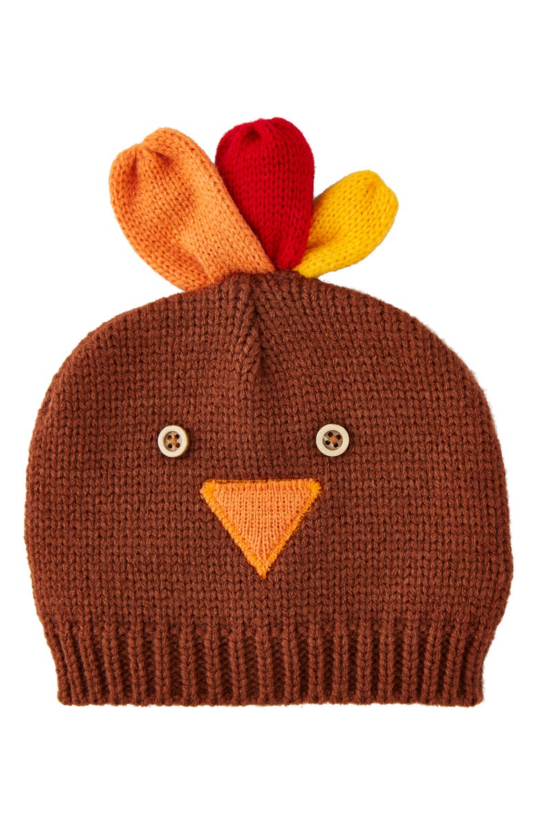 Mud Pie Knit Turkey Hat, Main, color, Brown