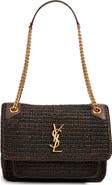 Saint Laurent Medium Niki Woven Raffia Shoulder Bag