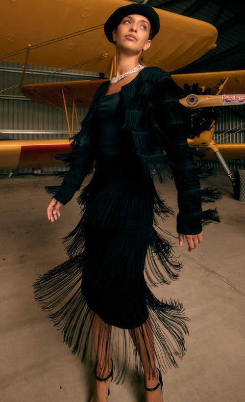 Temperley London Fringe Skirt In Black