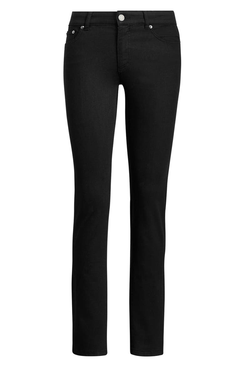 High-Rise Skinny Ankle Jeans, Alternate, color, BLACK