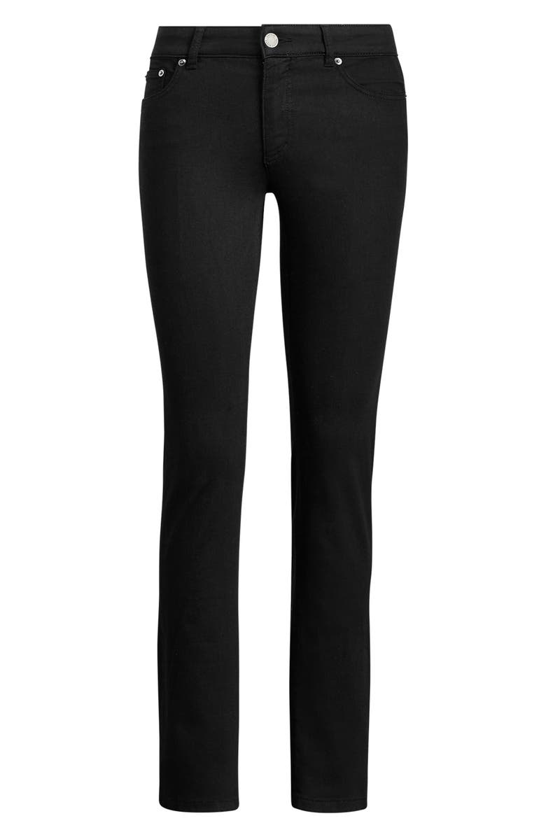 Lauren Ralph Lauren High-Rise Skinny Ankle Jeans, Alternate, color, Black