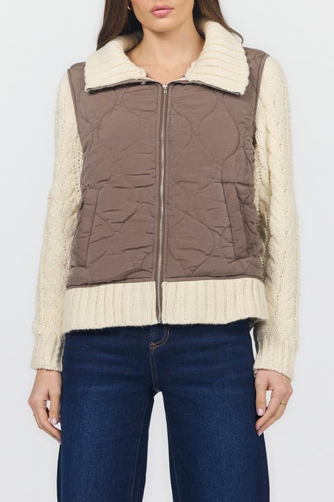Petra Zip Front Quilted Sweater