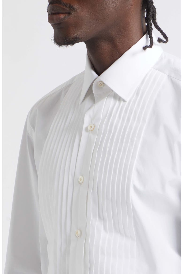 Classic Fit Cotton Poplin Tuxedo Shirt, Alternate, color, WAA OPTICAL WHITE