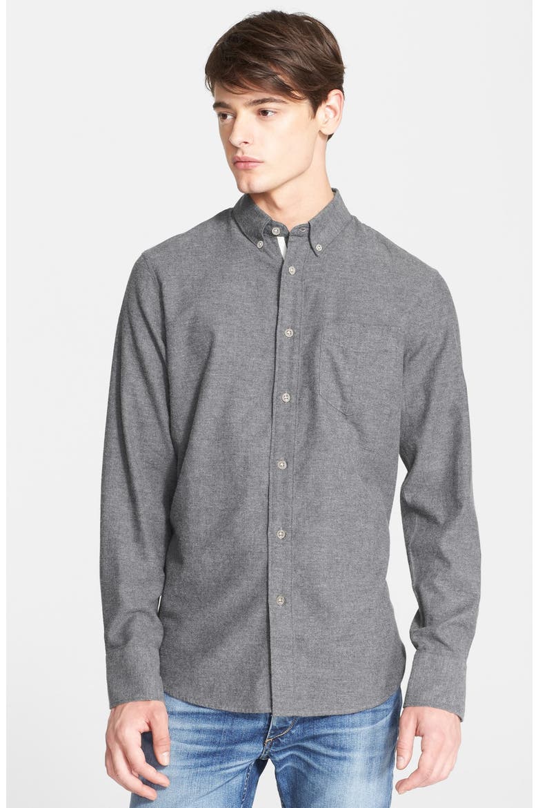 Standard Issue Trim Fit Sport Shirt, Main, color, DARK GREY