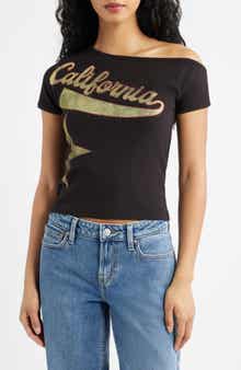 California Star One-Shoulder Top