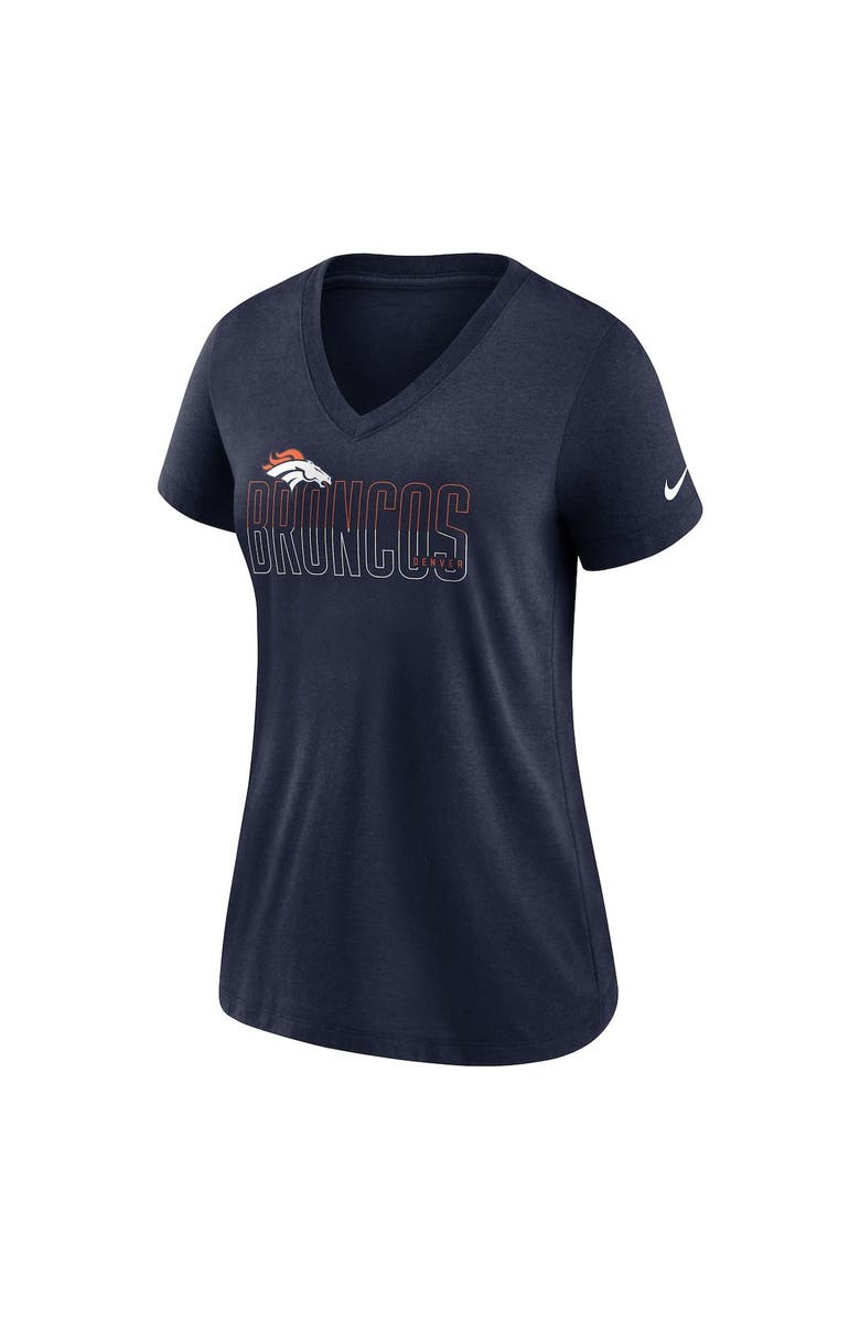 Nike Women's Nike Heathered Navy Denver Broncos Lock Up Tri-Blend V-Neck T-Shirt, Alternate, color, 