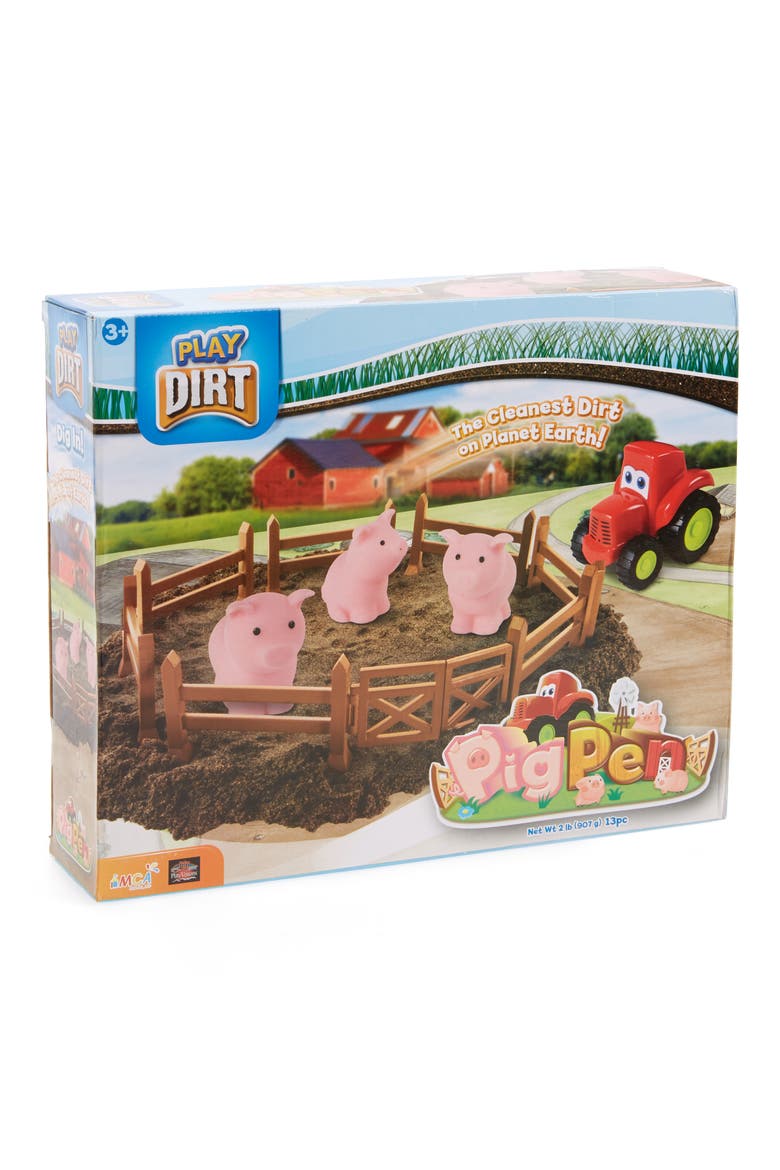13-Piece Play Dirt Pig Pen Play Set, Main, color, BROWN