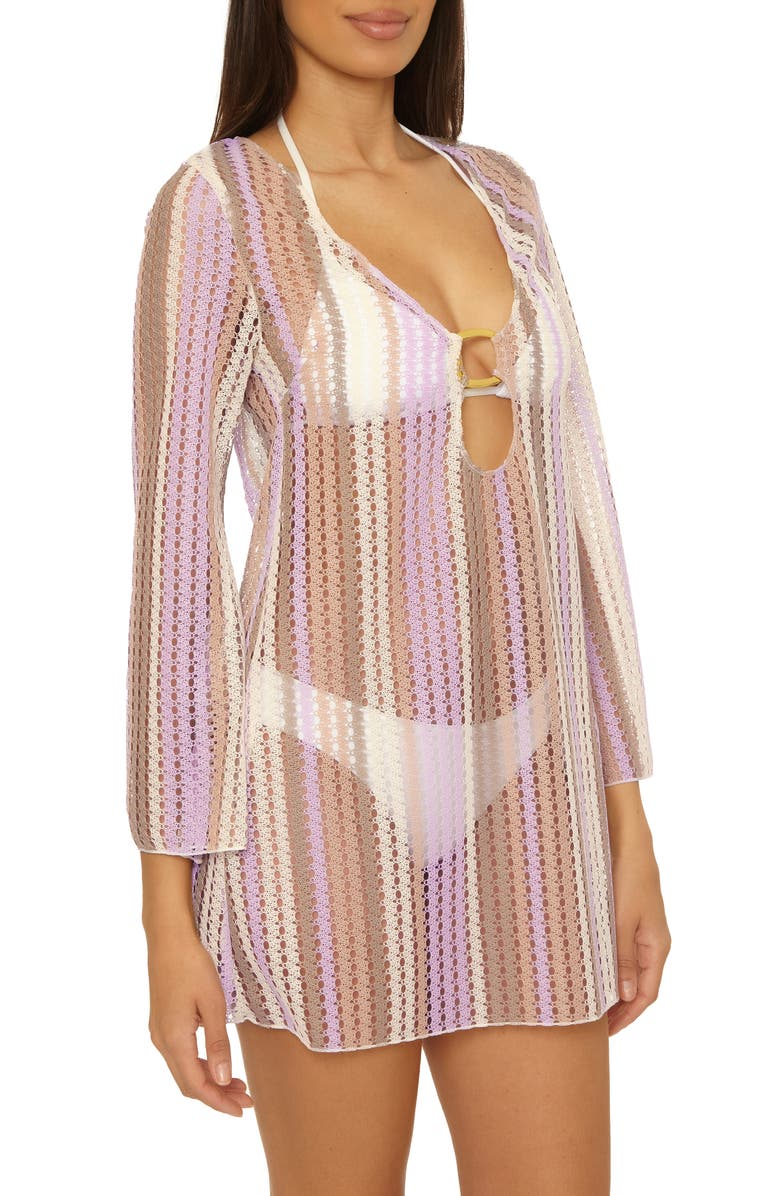Becca Paradise Metallic Knit Cover-Up Tunic, Alternate, color, Mineral Multi