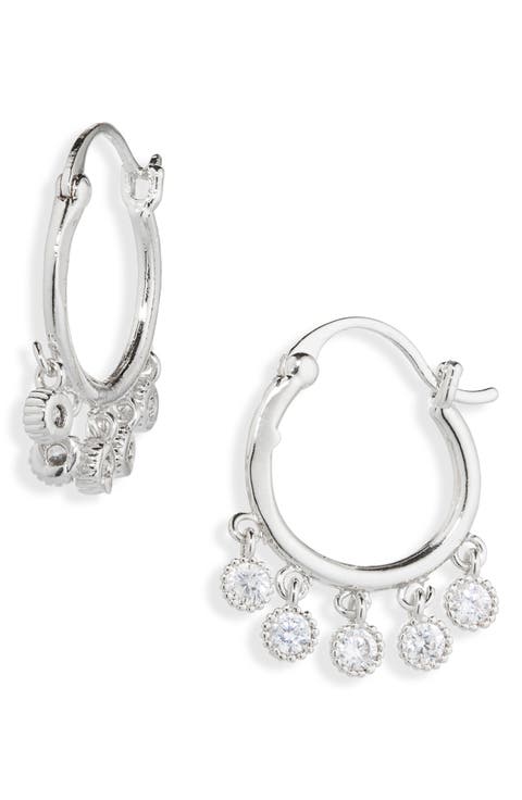 Crystal Drop Hoop Earrings