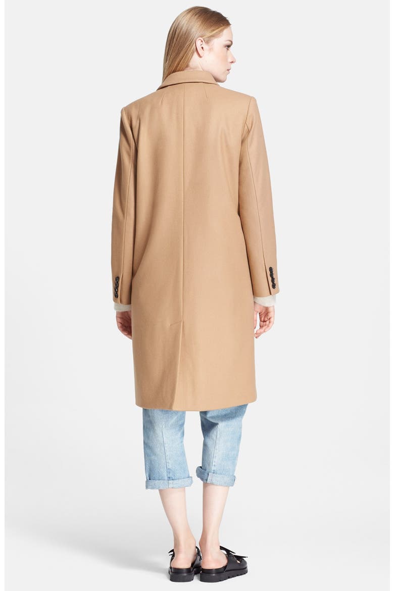 'Hiro' Felt Car Coat, Alternate, color, TEAKWOOD