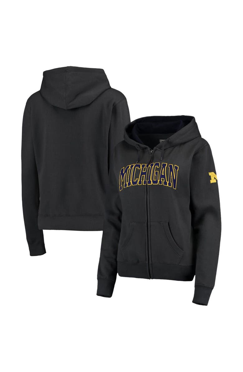 COLOSSEUM Women's Charcoal Michigan Wolverines Arched Name Full-Zip Hoodie, Main, color, Charcoal