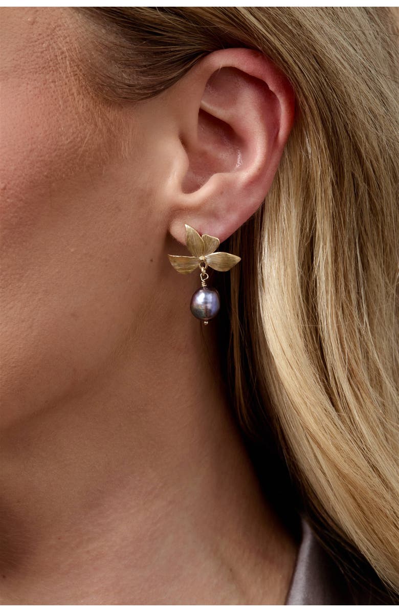 Set & Stones Maeve Pearl Drop Earrings, Alternate, color, Gold /  Peacock