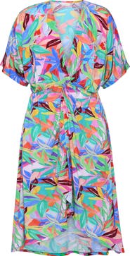 La Blanca Tropi-Flage Twist Cover-Up Dress