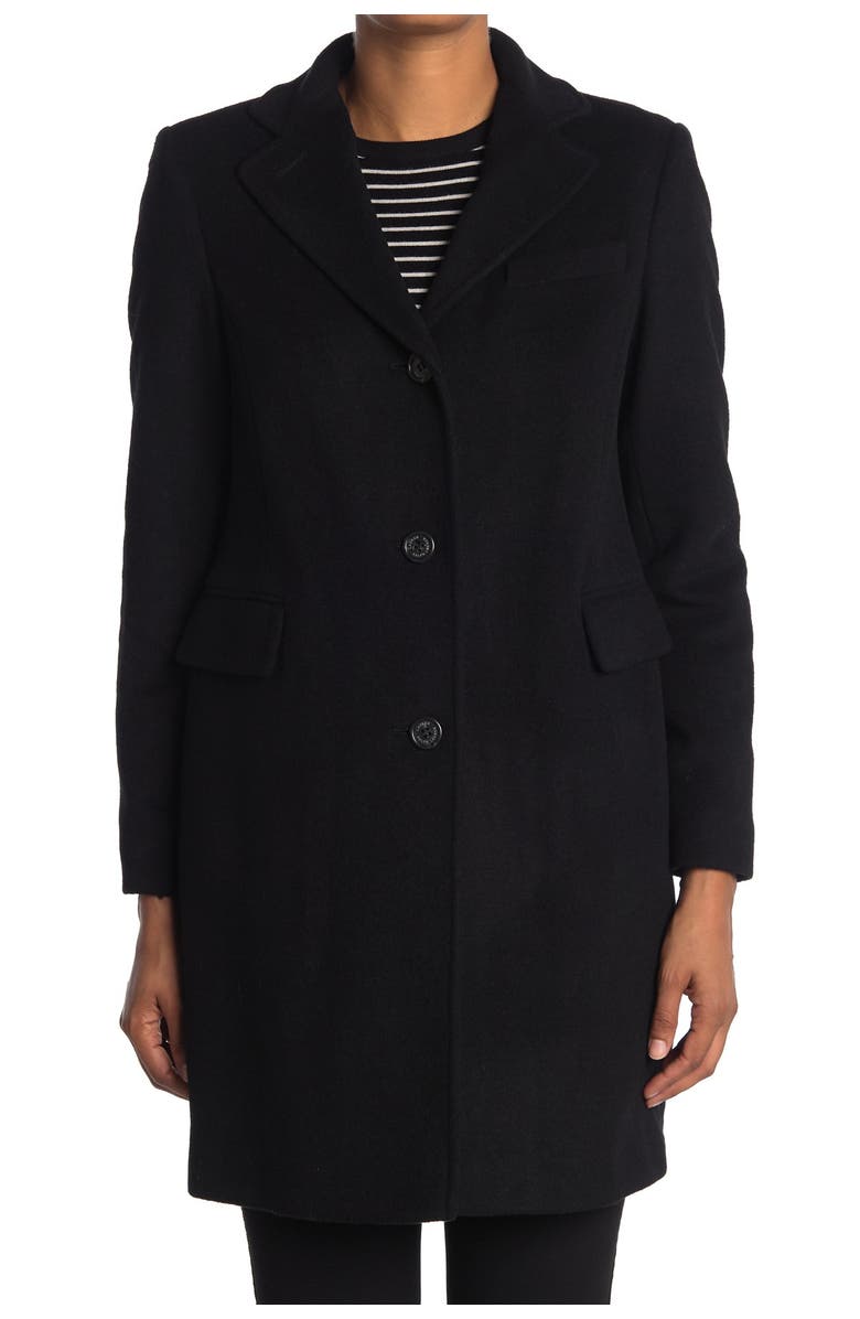 Lauren Ralph Lauren Reefer Felted Wool Blend Coat, Alternate, color, 