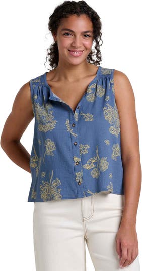売れ筋商品|||ドード アンドコー カットソー トップス レディース Manzana Tank Top - Women's Rust Ditsy Print Toad & Co Manzana Button Front Tank | Nordstrom
