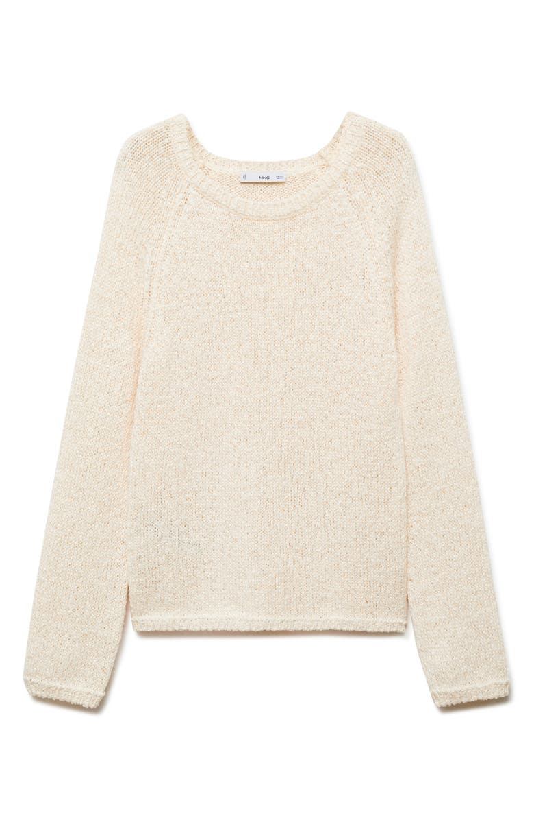 MANGO Manzana Crewneck Sweater, Alternate, color, Ecru