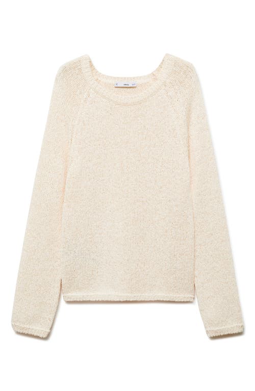 Mango Manzana Crewneck Sweater In Ecru