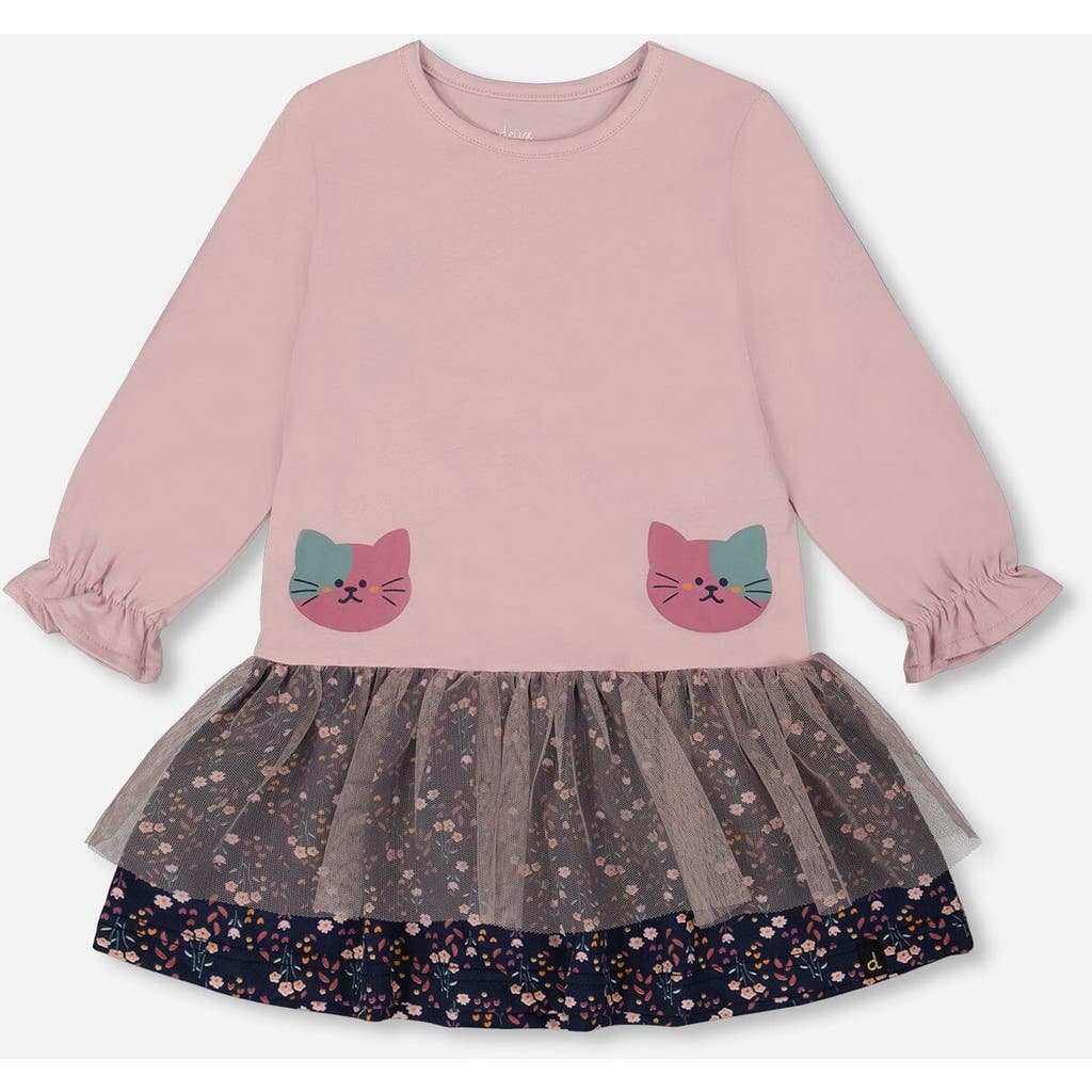 Deux Par Deux Bi-material Dress In Multi