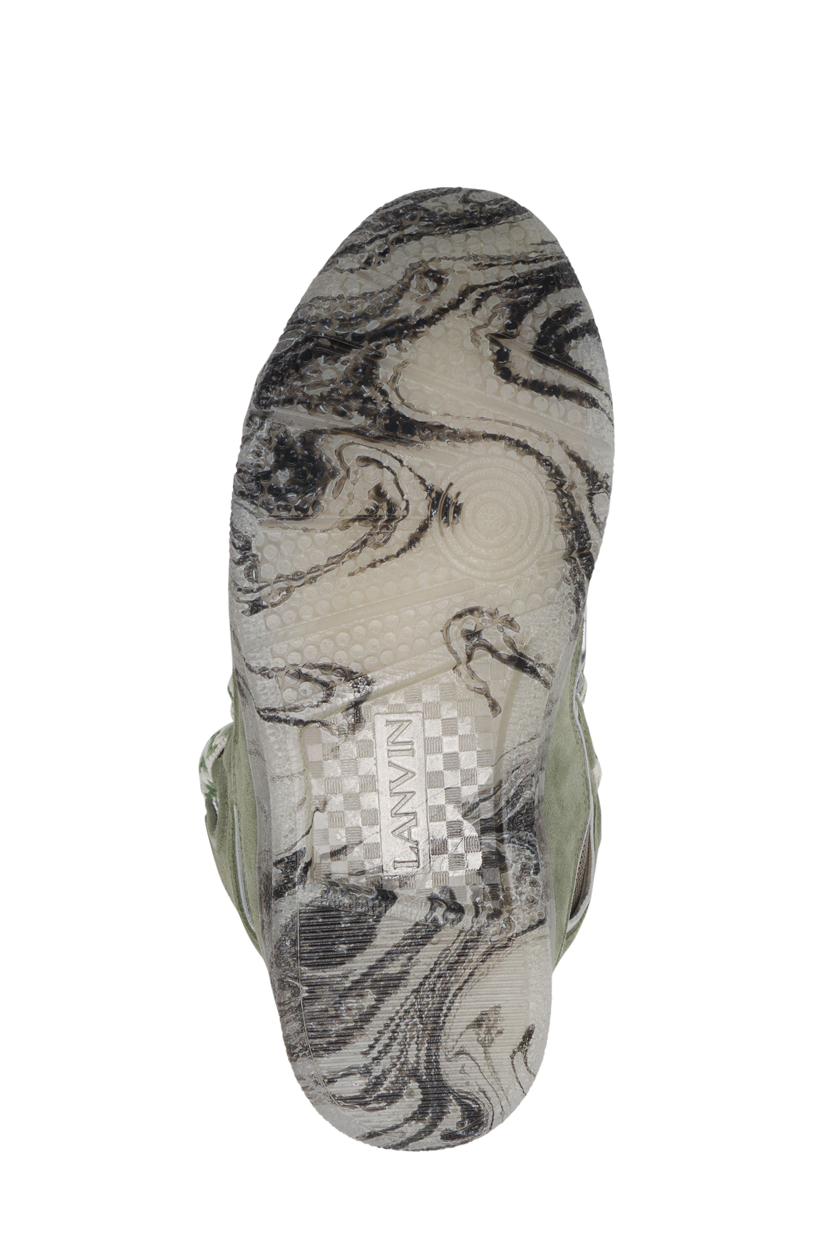 Lanvin Leather Curb Sneakers With Marbled Sole, Alternate, color, 