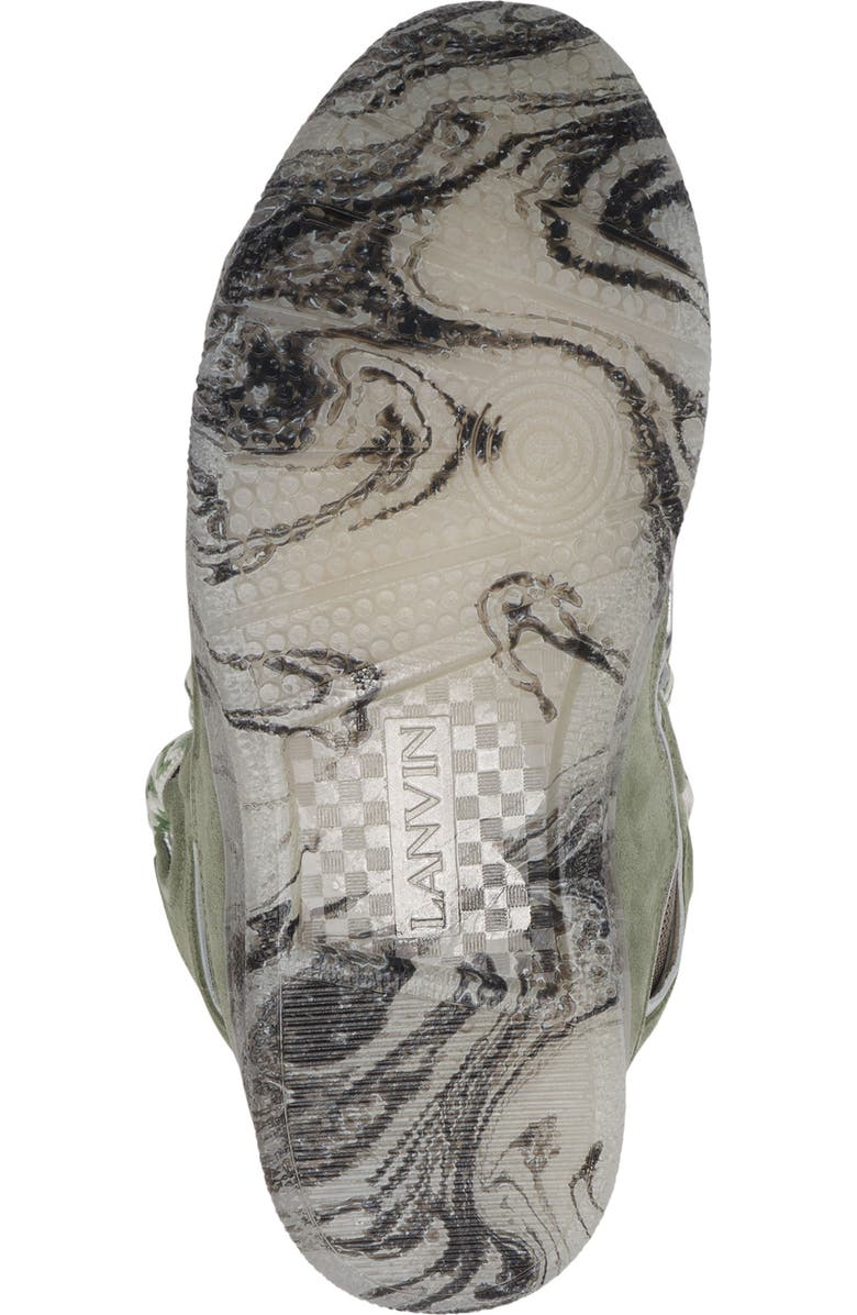 Lanvin Leather Curb Sneakers With Marbled Sole, Alternate, color,