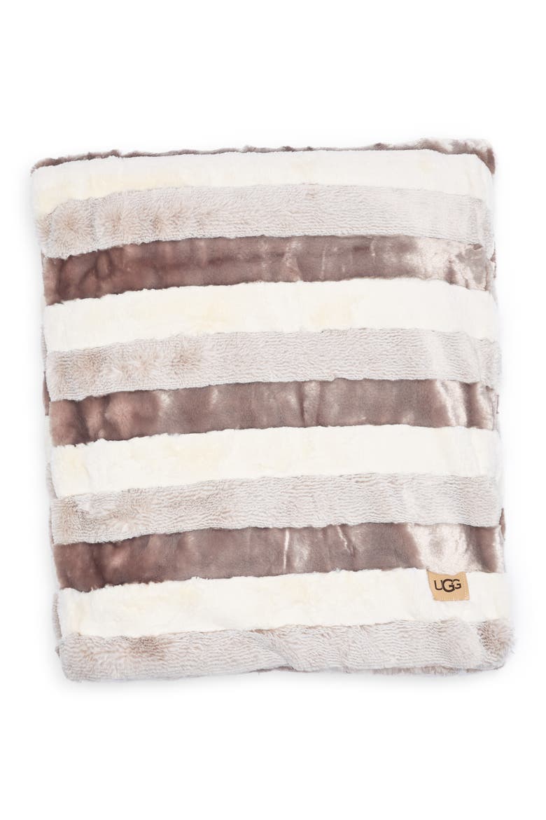 Breton Faux Shearling Throw Blanket, Main, color, OYSTER