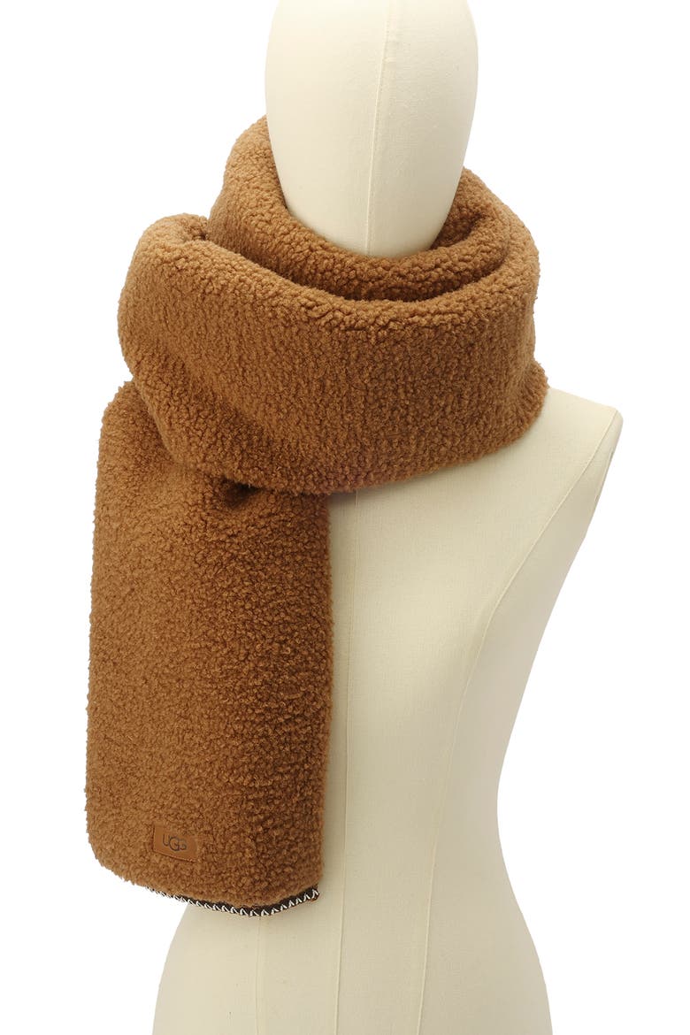 UGGbraid Scarf, Alternate, color, LIGHT CHESTNUT