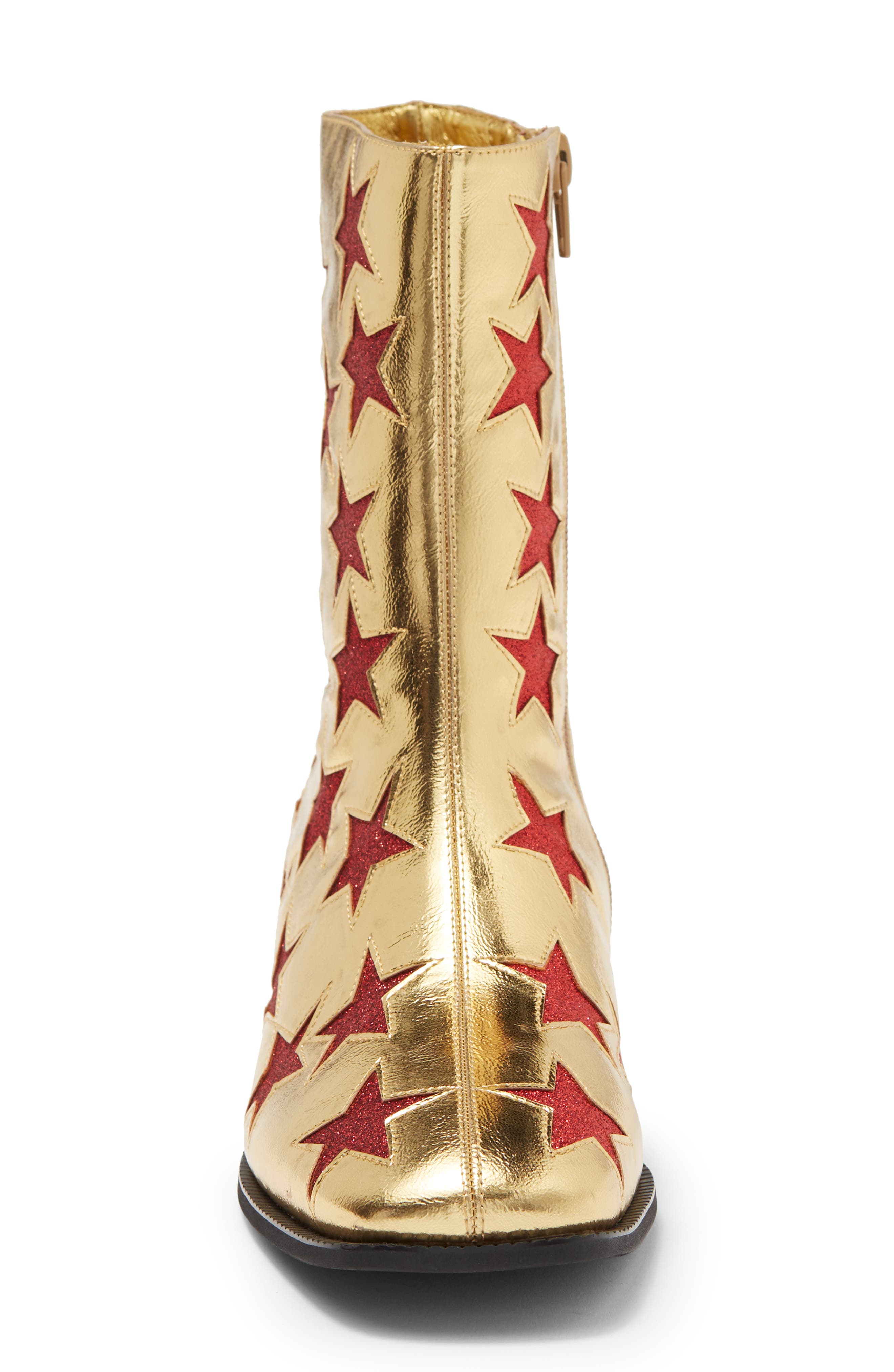 On Mars Bootie, Alternate, color, GOLD RED GLITTER