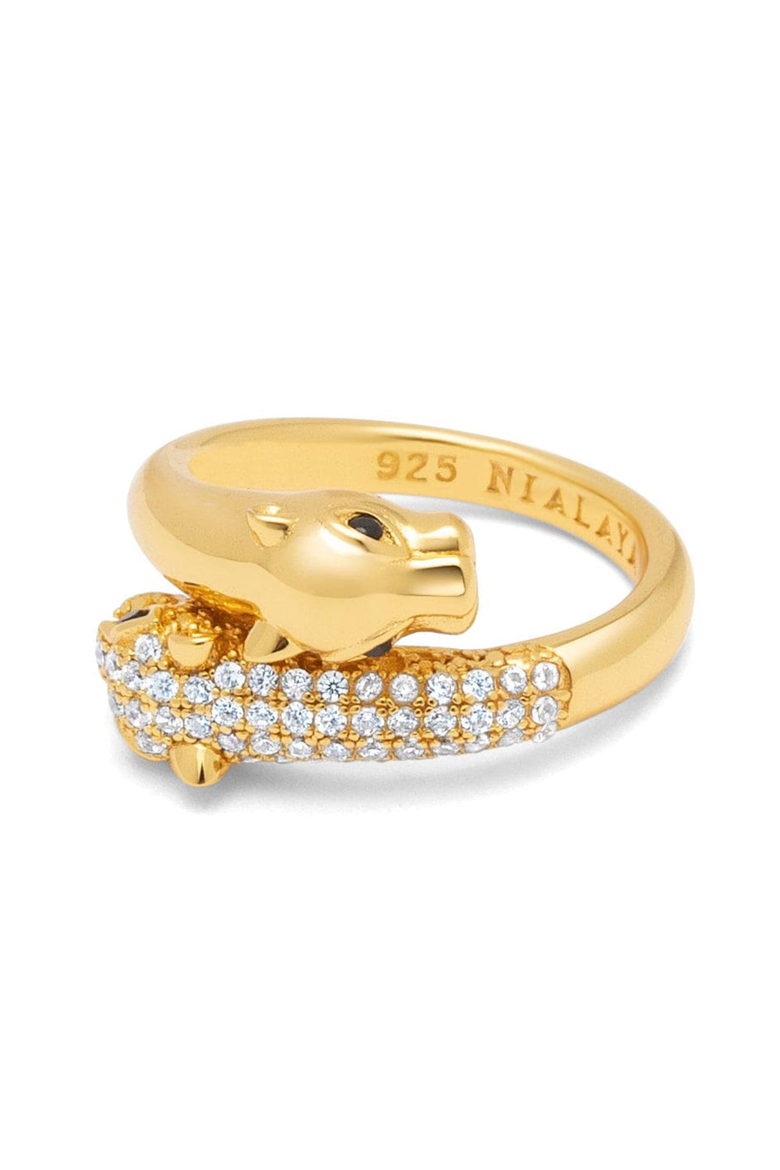 Twisted Panther Gold Ring, Main, color, Gold