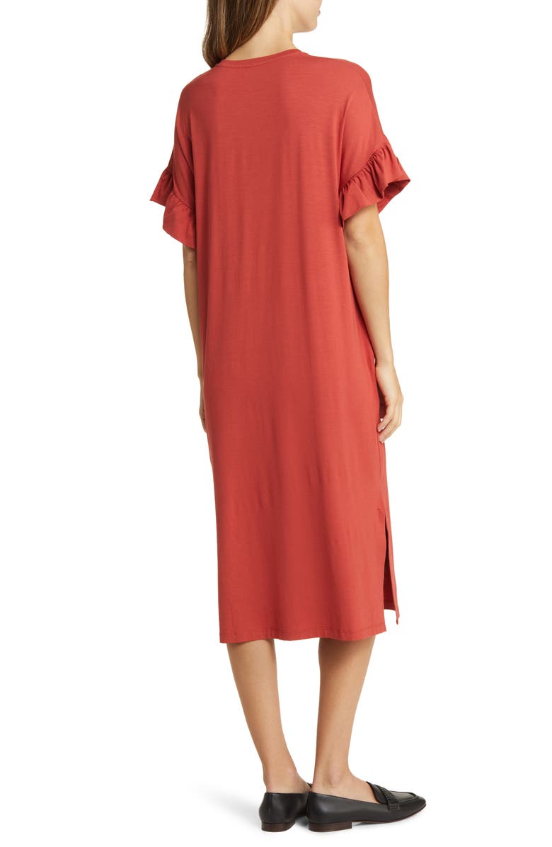 Masai Copenhagen Nali Ruffle Sleeve Dress, Alternate, color, Tandoori