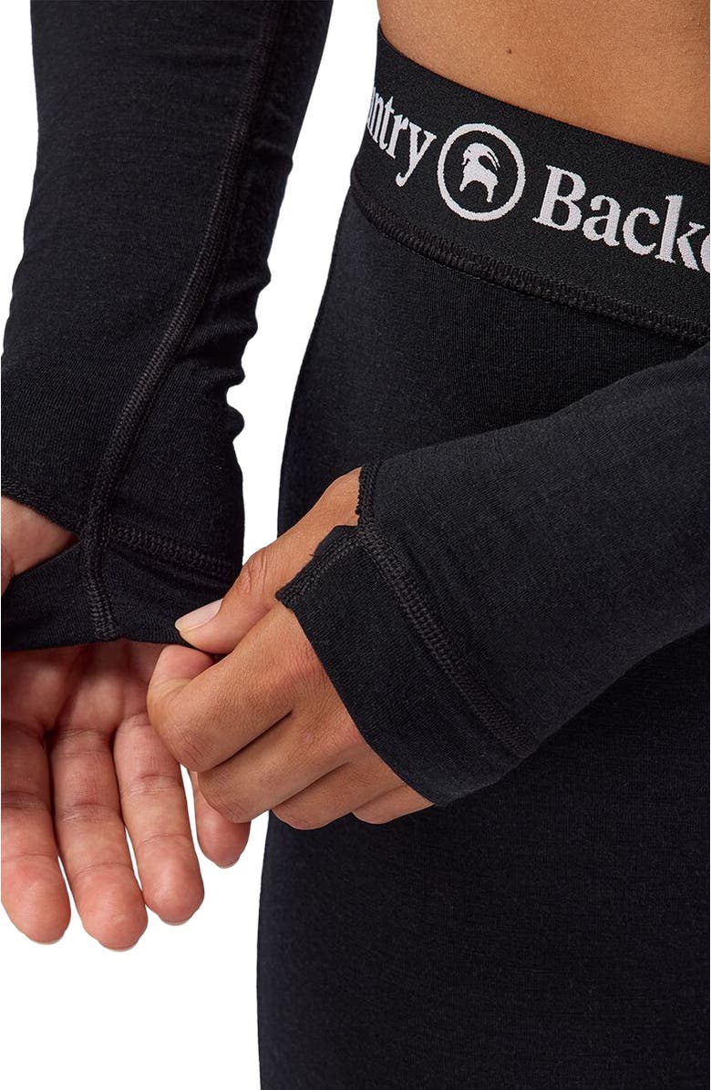 Backcountry Cedars Rws Merino Lt-Wt Baselayer Cropped Crew Top - Women's, Alternate, color, Black