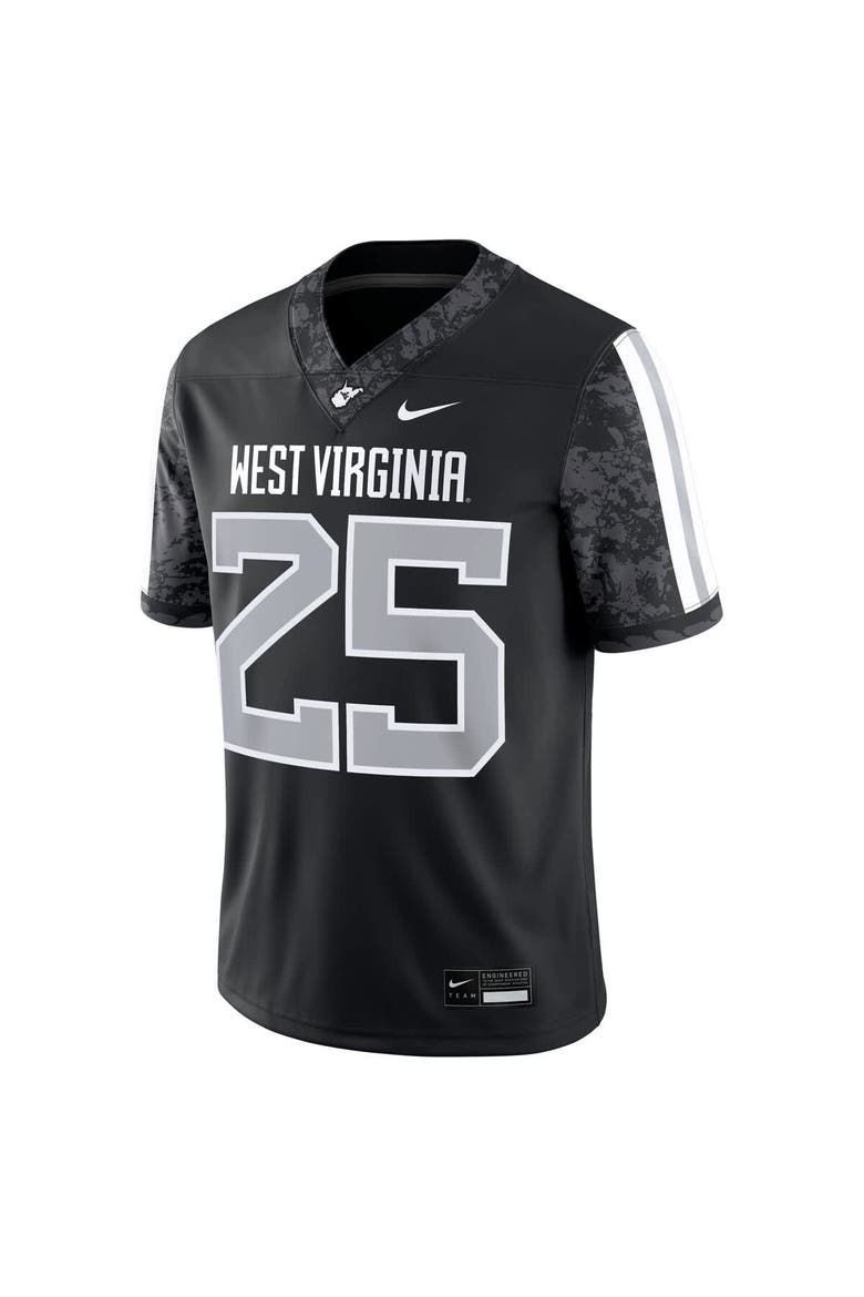 Men's Nike #25 Black West Virginia Mountaineers Alternate Game Jersey, Alternate, color, Black