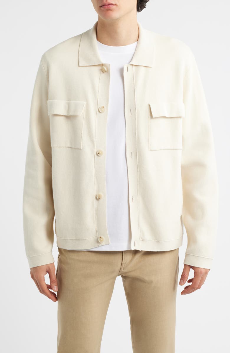 BOSS Uttoni Shirt Jacket, Main, color, Open White