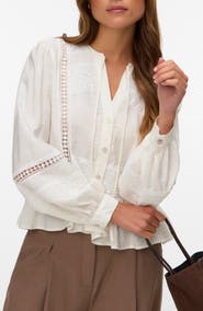 VERO MODA Jules Lace Inset Peplum Top