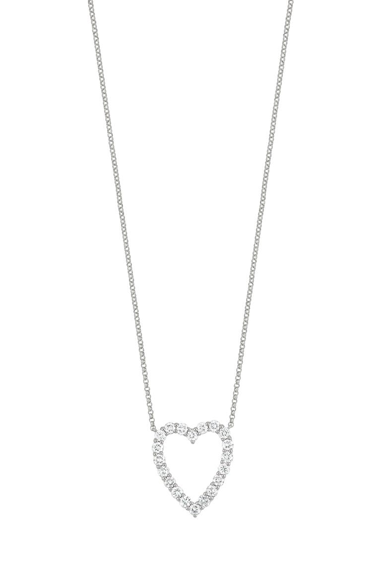 Audrey Open Heart Diamond Pendant Necklace (Nordstrom Exclusive), Main, color, 18KW 20RD0.357
